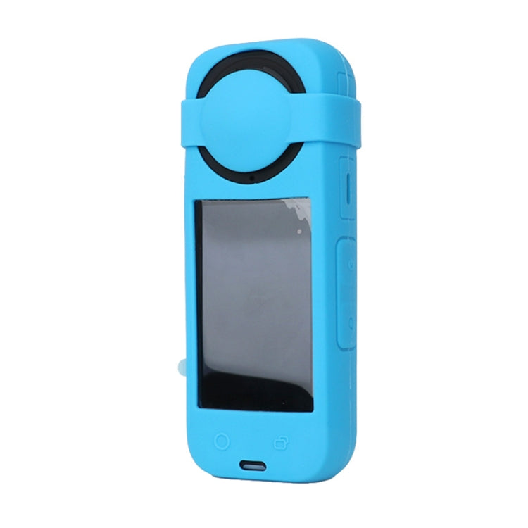 For Insta360 X4 Silicone Protective Case with Lens Cover (Blue) by buy2fix