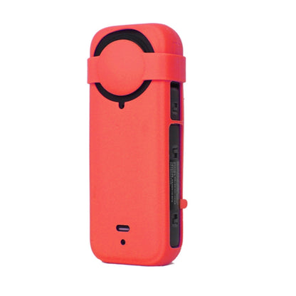 For Insta360 X4 Silicone Protective Case with Lens Cover (Red) by buy2fix