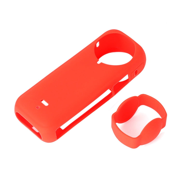 For Insta360 X4 Silicone Protective Case with Lens Cover (Red) by buy2fix