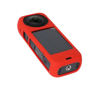 For Insta360 X4 Silicone Protective Case with Lens Cover (Red) by buy2fix