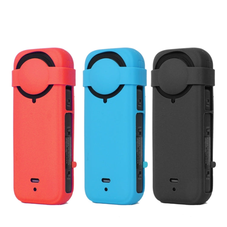 For Insta360 X4 Silicone Protective Case with Lens Cover (Blue) by buy2fix