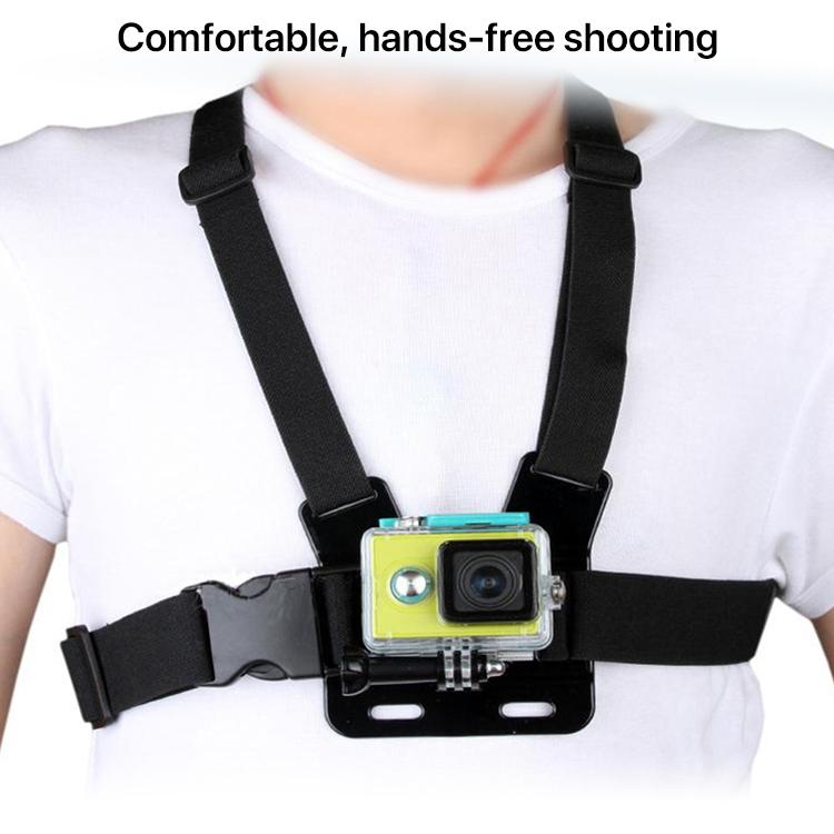 Front Chest Belt Shoulder Strap Mount Holder for GoPro, Insta360, DJI and Other Action Cameras (Black) - Chest Belt by buy2fix | Online Shopping UK | buy2fix