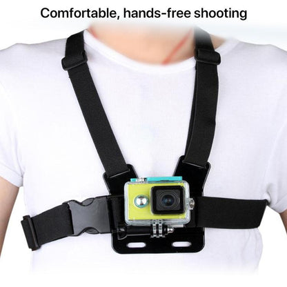 Front Chest Belt Shoulder Strap Mount Holder for GoPro, Insta360, DJI and Other Action Cameras (Black) - Chest Belt by buy2fix | Online Shopping UK | buy2fix