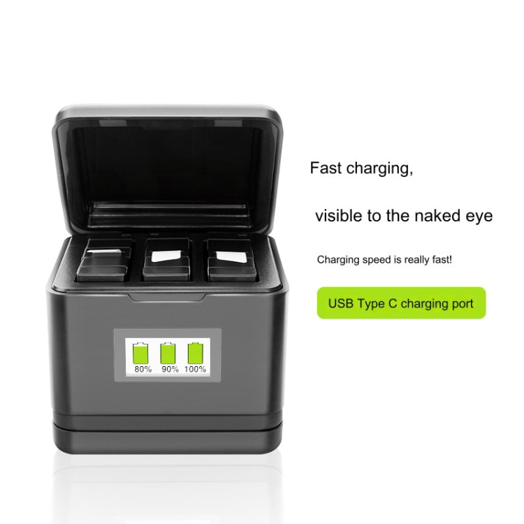 For Insta360 Ace Pro / Ace Tri-Battery Charging Box Case (Black) by buy2fix