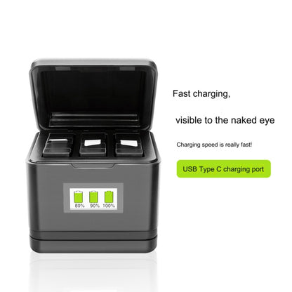 For Insta360 Ace Pro / Ace Tri-Battery Charging Box Case (Black) by buy2fix