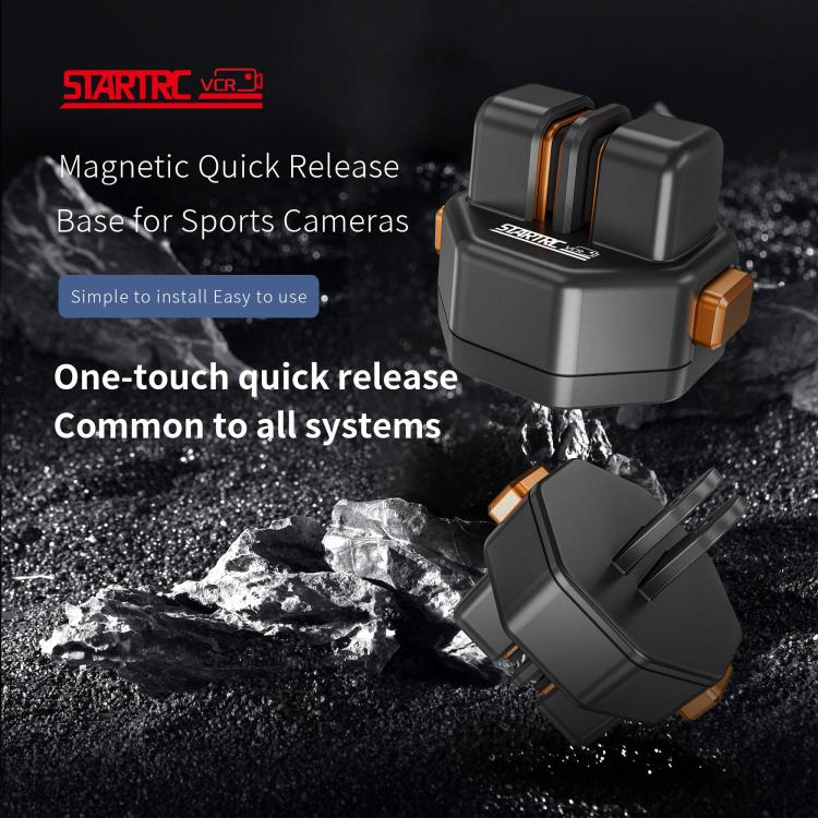 STARTRC VCR Snap-Mag Magnetic Quick Release Base Mount For GoPro (Black) - Connection Mount by STARTRC | Online Shopping UK | buy2fix