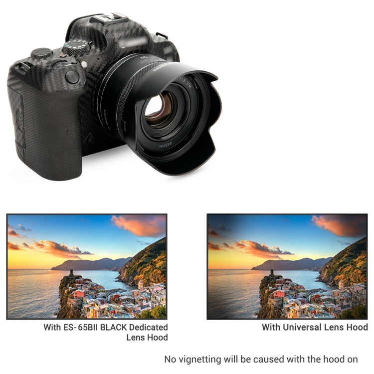 ES-65BII Lens Hood Shade for Canon RF 50mm F1.8 STM Lens - Lens Hood by buy2fix | Online Shopping UK | buy2fix