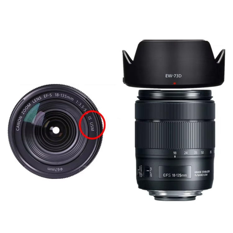 EW-73D Lens Hood Shade for Canon EF-S 18-135mm f/3.5-5.6 IS USM Lens - Lens Hood by buy2fix | Online Shopping UK | buy2fix