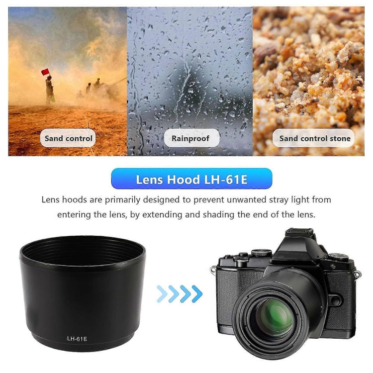 LH-61E Lens Hood Shade for Olympus ZUIKO DIGITAL ED 75-300mm F4-5.6 / ED 75-300mm F4.8-6.7 Lens - Lens Hood by buy2fix | Online Shopping UK | buy2fix
