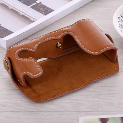 1/4 inch Thread PU Leather Camera Half Case Base for FUJIFILM X-A3 / X-A10(Brown) - Half Case by buy2fix | Online Shopping UK | buy2fix