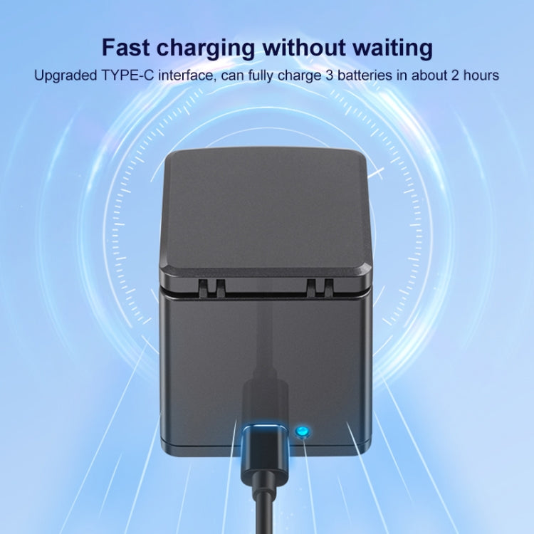 For GoPro HERO13 Black 3-Battery Charging Box Storage Case (Black) by buy2fix