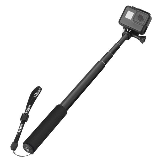 For DJI / Insta360 / GoPro and Other Action Camera Universal Aluminum Alloy Selfie Stick with Adapter, Length: 25-75cm(Black)