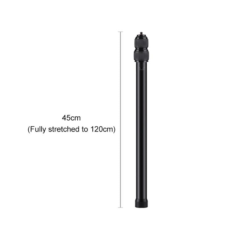 Selfie Stick Adjustable Extension Rod, Length: 45-120cm (Black) - Extendable Pole by buy2fix | Online Shopping UK | buy2fix