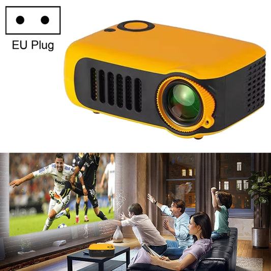 A2000 1080P Mini Portable Smart Projector Children Projector, EU Plug(Yellow) - Mini Projector by buy2fix | Online Shopping UK | buy2fix