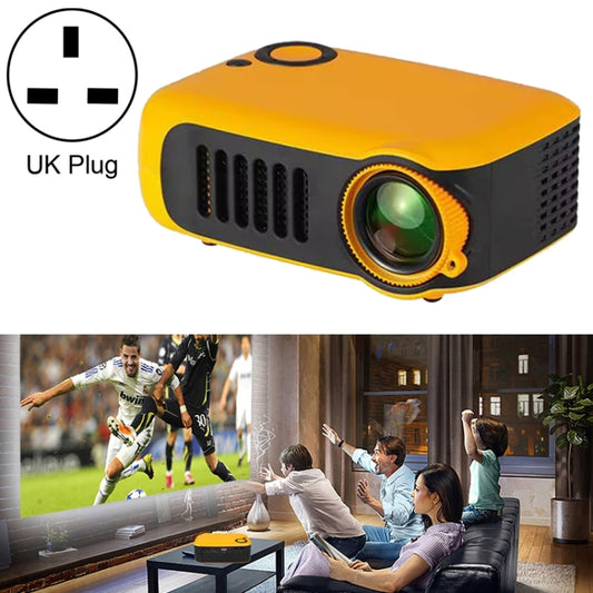 A2000 1080P Mini Portable Smart Projector Children Projector, UK Plug(Yellow) - Mini Projector by buy2fix | Online Shopping UK | buy2fix