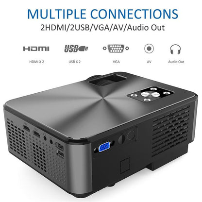 Cheerlux C9 1280x720 720P HD Smart Projector, Support HDMI x 2 / USB x 2 / VGA / AV (Black Grey) - LED Projector by Cheerlux | Online Shopping UK | buy2fix