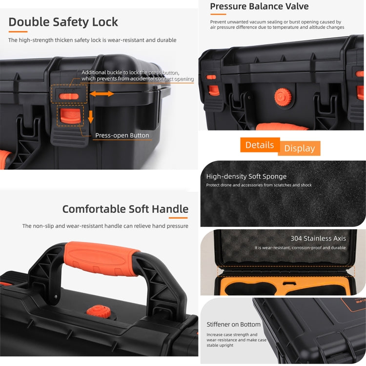 For DJI Neo Sunnylife Safety Carrying Case Large Capacity Waterproof Shock-proof Hard Travel Case (Black) - Cases & Bags by Sunnylife | Online Shopping UK | buy2fix