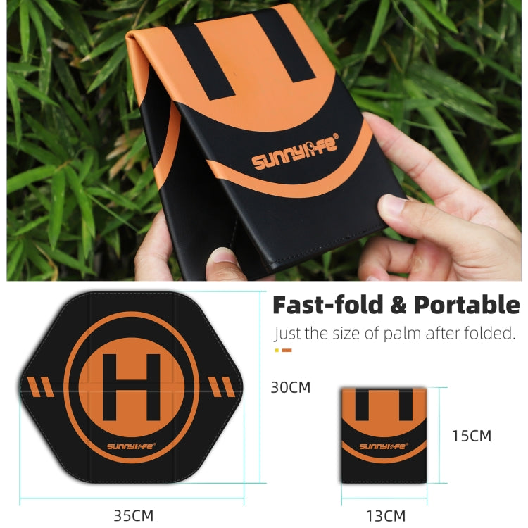 Sunnylife Drone Landing Pad 35cm Fast-Fold Double-Sided Leather Waterproof Helipad for DJI Neo / Avata 1 / 2 / Mini Series (Yellow+Orange) - Other by Sunnylife | Online Shopping UK | buy2fix