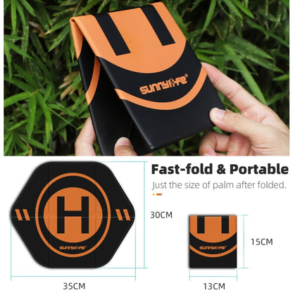 Sunnylife Drone Landing Pad 35cm Fast-Fold Double-Sided Leather Waterproof Helipad for DJI Neo / Avata 1 / 2 / Mini Series (Yellow+Orange) - Other by Sunnylife | Online Shopping UK | buy2fix