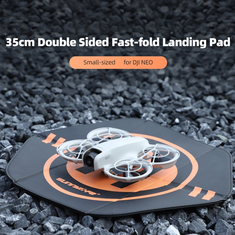 Sunnylife Drone Landing Pad 35cm Fast-Fold Double-Sided Leather Waterproof Helipad for DJI Neo / Avata 1 / 2 / Mini Series (Yellow+Orange) - Other by Sunnylife | Online Shopping UK | buy2fix