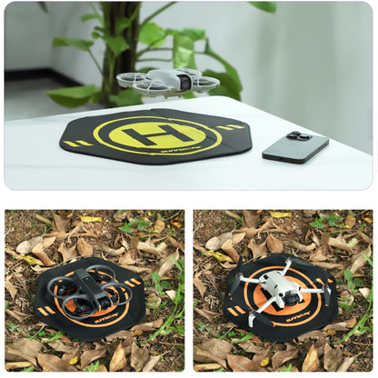 Sunnylife Drone Landing Pad 35cm Fast-Fold Double-Sided Leather Waterproof Helipad for DJI Neo / Avata 1 / 2 / Mini Series (Yellow+Orange) - Other by Sunnylife | Online Shopping UK | buy2fix
