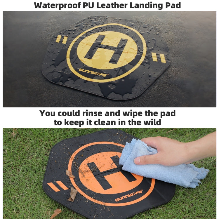 Sunnylife Drone Landing Pad 35cm Fast-Fold Double-Sided Leather Waterproof Helipad for DJI Neo / Avata 1 / 2 / Mini Series (Yellow+Orange) - Other by Sunnylife | Online Shopping UK | buy2fix