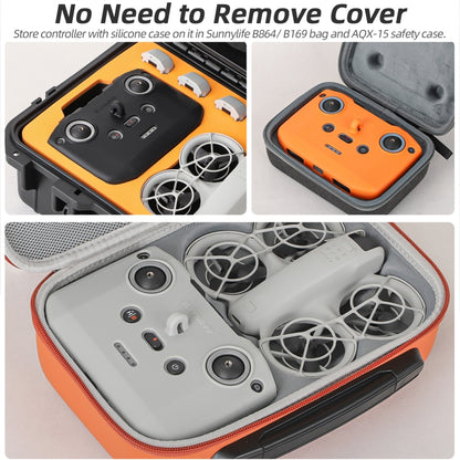 For DJI Neo / Mini 4 Pro / RC-N3 / RC-N2 / RC-N1 Sunnylife Controller Protective Cover Silicone Case with Neck Strap (Grey) - Cases & Bags by Sunnylife | Online Shopping UK | buy2fix