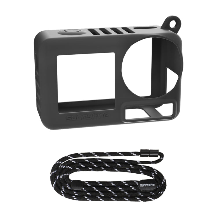 For DJI Osmo Action 5 Pro Sunnylife Silicone Protective Case Scratch-proof Camera Cover with Lanyard (Black) - Case & Bags by Sunnylife | Online Shopping UK | buy2fix