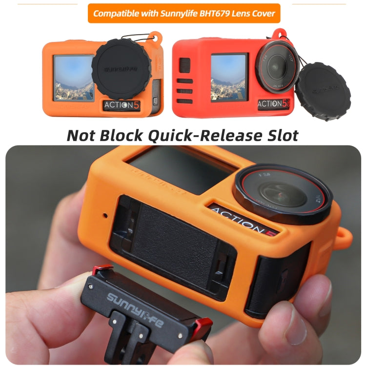 For DJI Osmo Action 5 Pro Sunnylife Silicone Protective Case Scratch-proof Camera Cover with Lanyard (Black) - Case & Bags by Sunnylife | Online Shopping UK | buy2fix