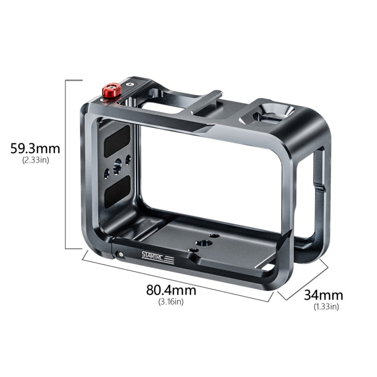 For DJI Osmo Action 5 Pro STARTRC Metal Cage Expansion Adapter Frame with Cold Shoe (Grey) - Protection Frame by STARTRC | Online Shopping UK | buy2fix