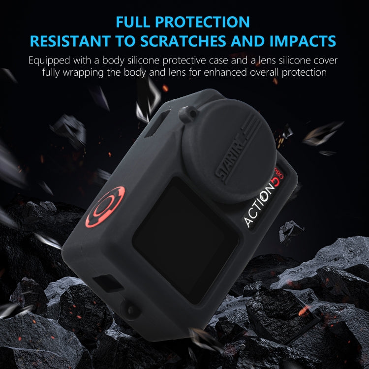 For DJI Osmo Action 5 Pro STARTRC Silicone Protective Case with Lens Cover (Black) by buy2fix