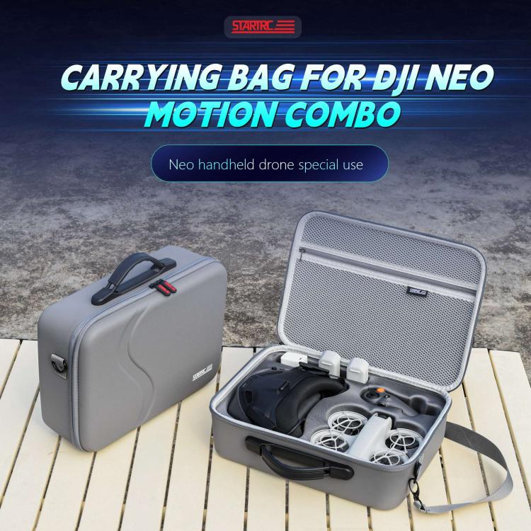 For DJI Neo STARTRC Upgraded Shoulder PU Storage Bag Handbag (Grey) - Cases & Bags by STARTRC | Online Shopping UK | buy2fix