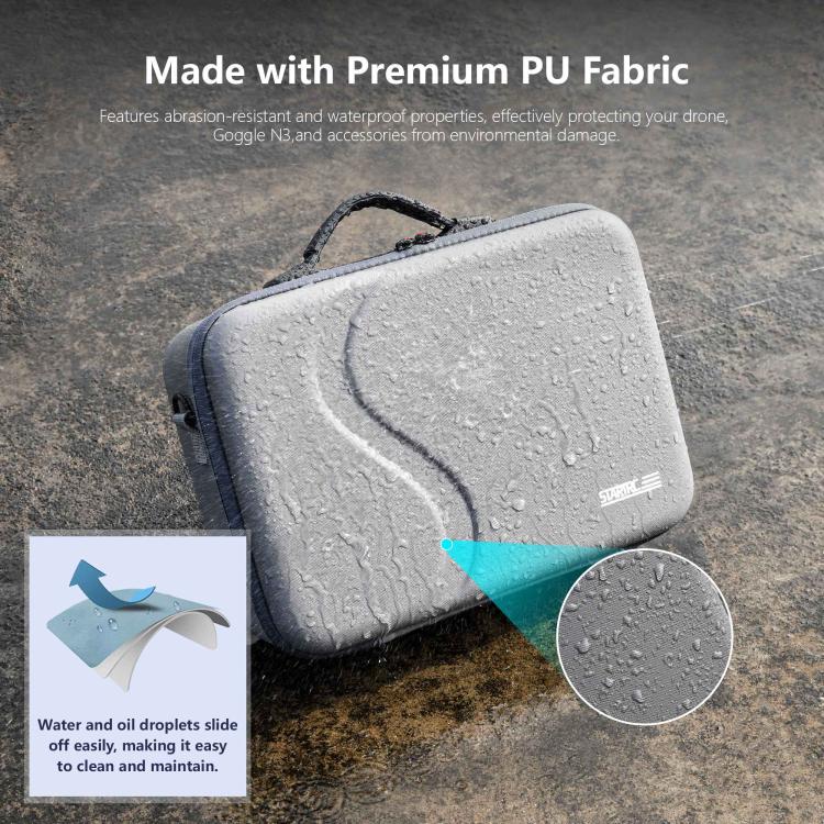 For DJI Neo STARTRC Upgraded Shoulder PU Storage Bag Handbag (Grey) - Cases & Bags by STARTRC | Online Shopping UK | buy2fix