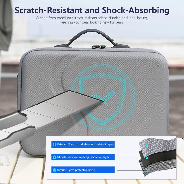 For DJI Neo STARTRC Upgraded Shoulder PU Storage Bag Handbag (Grey) - Cases & Bags by STARTRC | Online Shopping UK | buy2fix