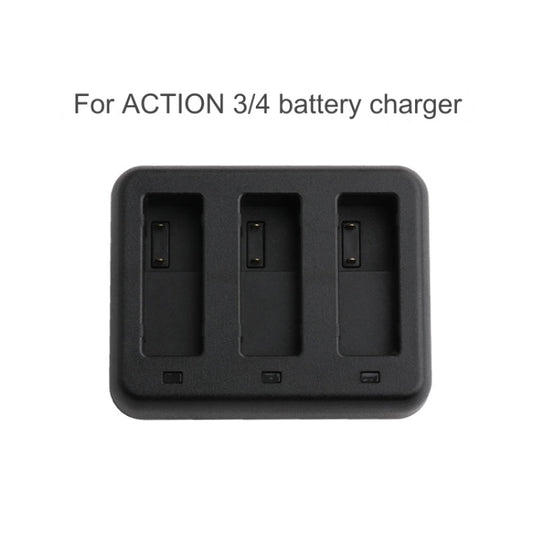 For DJI Osmo Action 4 / 3 Tri-Slot Batteries Charger (Black) by buy2fix
