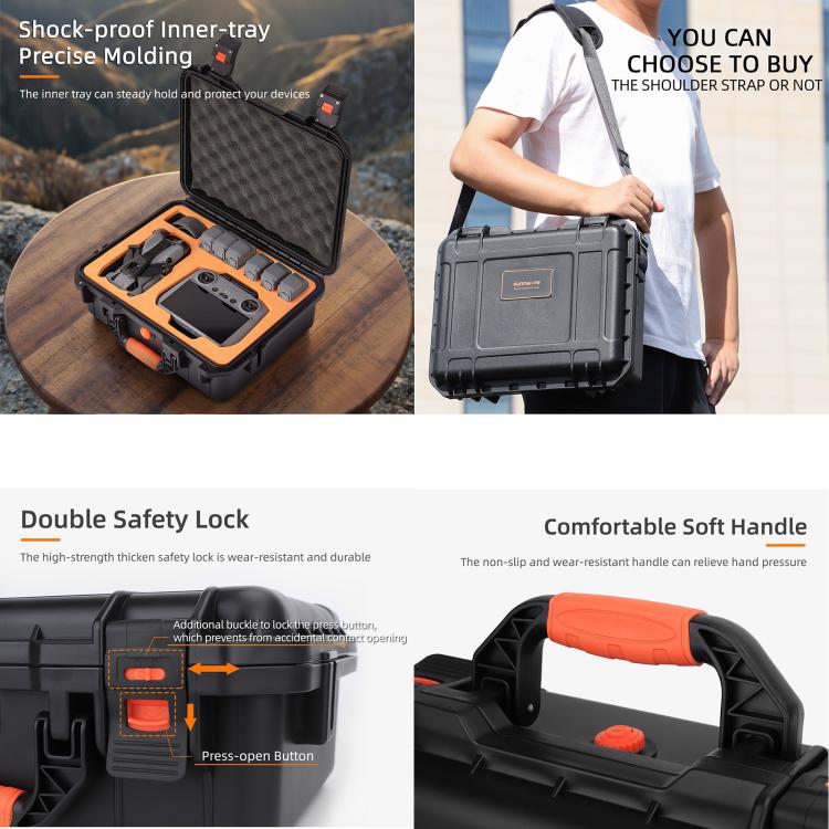 For DJI Mini 5 Pro Sunnylife Safety Hard Travel Bag Large Capacity Waterproof Shock-proof Box (Black) - Backpacks & Bags by Sunnylife | Online Shopping UK | buy2fix