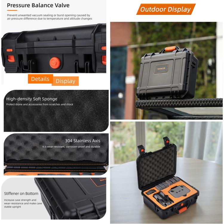 For DJI Mini 5 Pro Sunnylife Safety Hard Travel Bag Large Capacity Waterproof Shock-proof Box (Black) - Backpacks & Bags by Sunnylife | Online Shopping UK | buy2fix