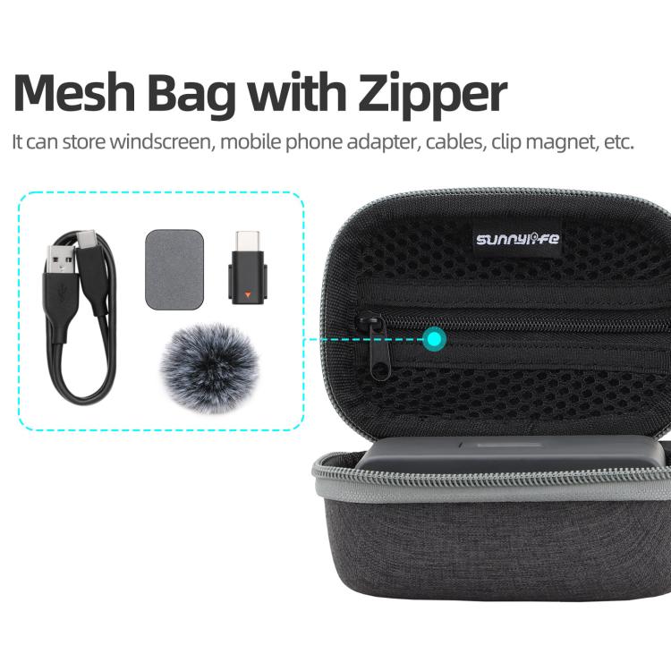 For DJI Mic Mini Sunnylife Portable Protective Box Storage Bag (Black) - DJI Mic Series by Sunnylife | Online Shopping UK | buy2fix