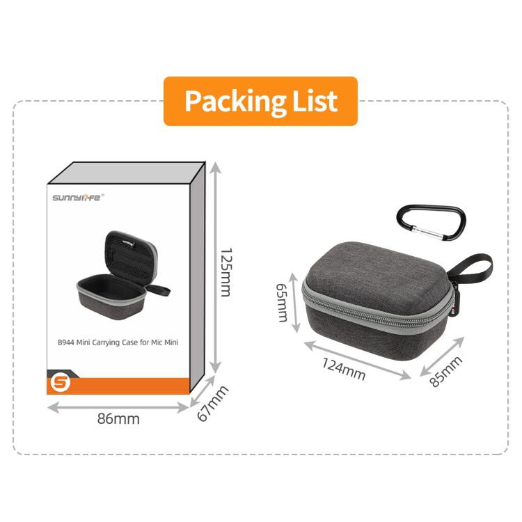 For DJI Mic Mini Sunnylife Portable Protective Box Storage Bag (Black) - DJI Mic Series by Sunnylife | Online Shopping UK | buy2fix
