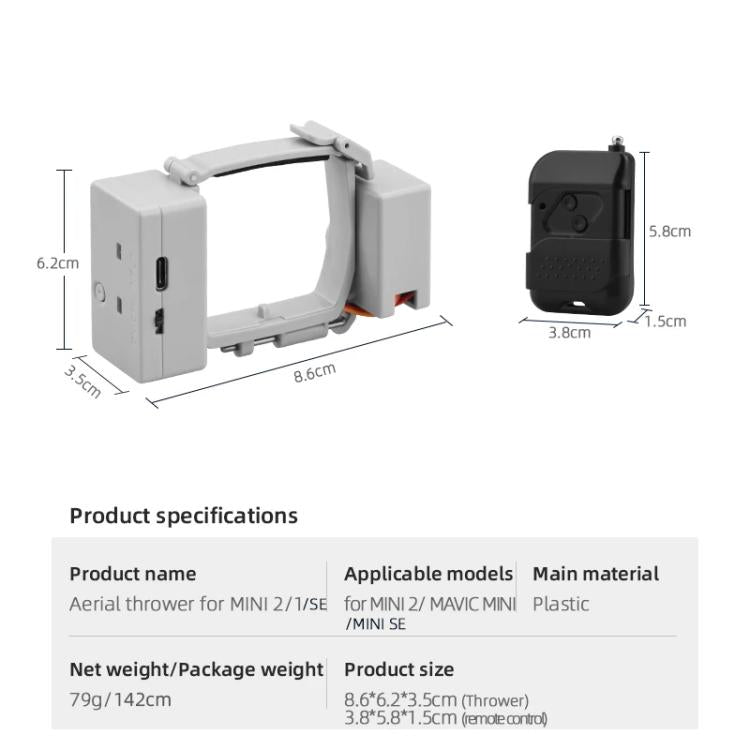 For DJI Mini 2 / Mavic Mini Air-Dropping System Thrower Parabolic (Grey) - Other by BRDRC | Online Shopping UK | buy2fix