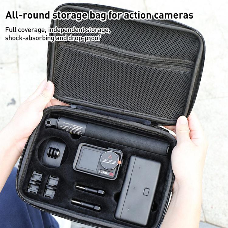 For DJI Osmo Action 5 Pro / 4 / 3 Hand Strap Shoulder Bag Camera and Accessories PU Storage Bag (Black) - Case & Bags by buy2fix | Online Shopping UK | buy2fix