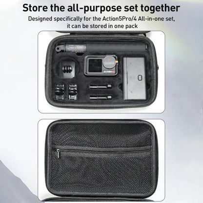 For DJI Osmo Action 5 Pro / 4 / 3 Hand Strap Shoulder Bag Camera and Accessories PU Storage Bag (Black) - Case & Bags by buy2fix | Online Shopping UK | buy2fix