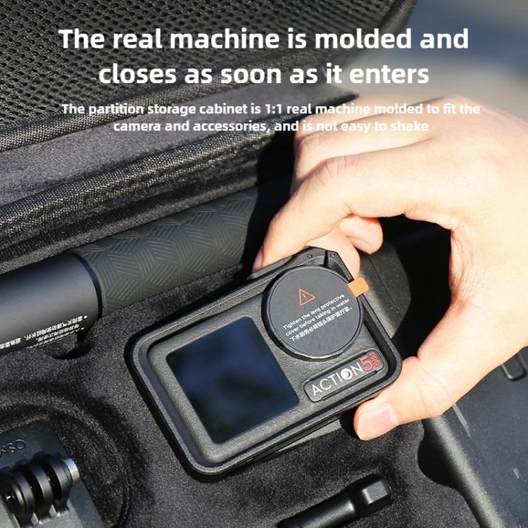 For DJI Osmo Action 5 Pro / 4 / 3 Hand Strap Shoulder Bag Camera and Accessories PU Storage Bag (Black) - Case & Bags by buy2fix | Online Shopping UK | buy2fix