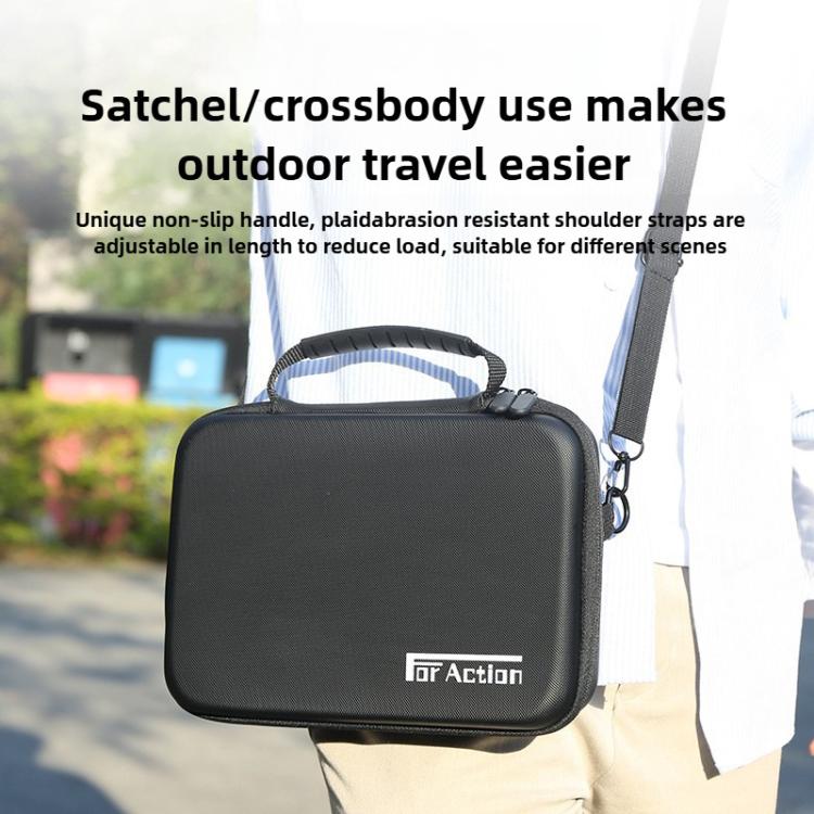 For DJI Osmo Action 5 Pro / 4 / 3 Hand Strap Shoulder Bag Camera and Accessories PU Storage Bag (Black) - Case & Bags by buy2fix | Online Shopping UK | buy2fix