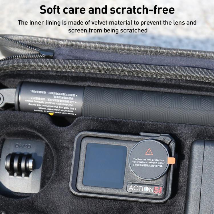 For DJI Osmo Action 5 Pro / 4 / 3 Hand Strap Shoulder Bag Camera and Accessories PU Storage Bag (Black) - Case & Bags by buy2fix | Online Shopping UK | buy2fix