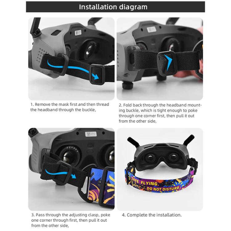 BRDRC Colorful Graffiti Headband Fixed Strap For DJI Aavta Goggles 2 / FPV Goggles V2 - Other by BRDRC | Online Shopping UK | buy2fix