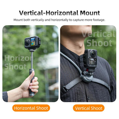 For DJI Osmo 360 Sunnylife Metal L-Type Vertical-Horizontal Mount with Magnetic Adapter Quick Release Mount Adapter Stand (Black) - Mount & Holder by Sunnylife | Online Shopping UK | buy2fix