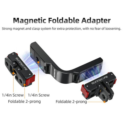 For DJI Osmo 360 Sunnylife Metal L-Type Vertical-Horizontal Mount with Magnetic Adapter Quick Release Mount Adapter Stand (Black) - Mount & Holder by Sunnylife | Online Shopping UK | buy2fix