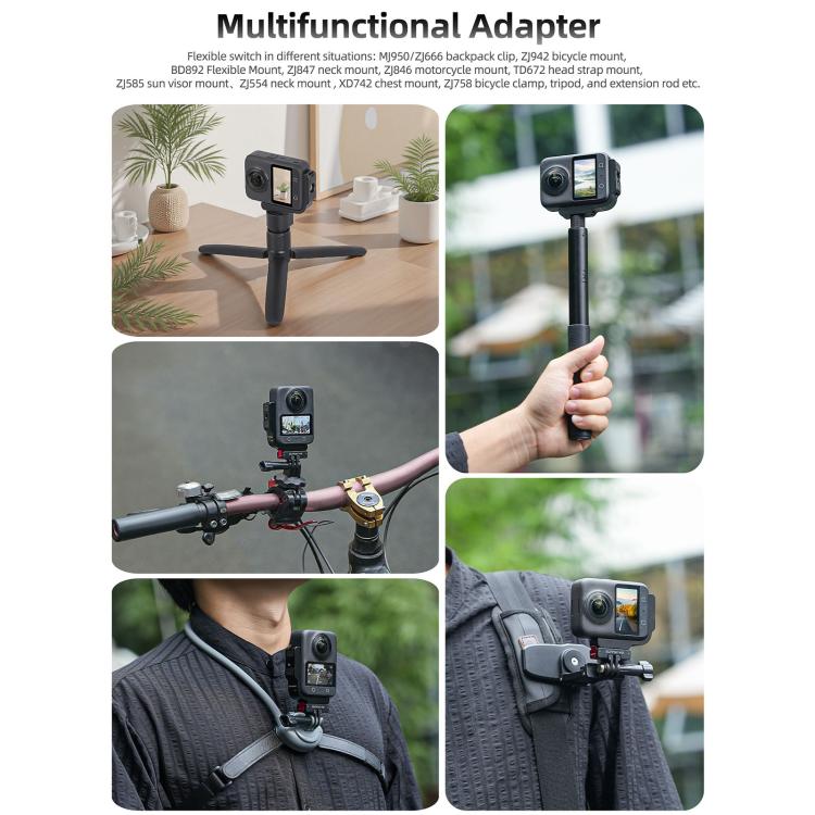 For DJI Osmo 360 Sunnylife Metal L-Type Vertical-Horizontal Mount with Magnetic Adapter Quick Release Mount Adapter Stand (Black) - Mount & Holder by Sunnylife | Online Shopping UK | buy2fix
