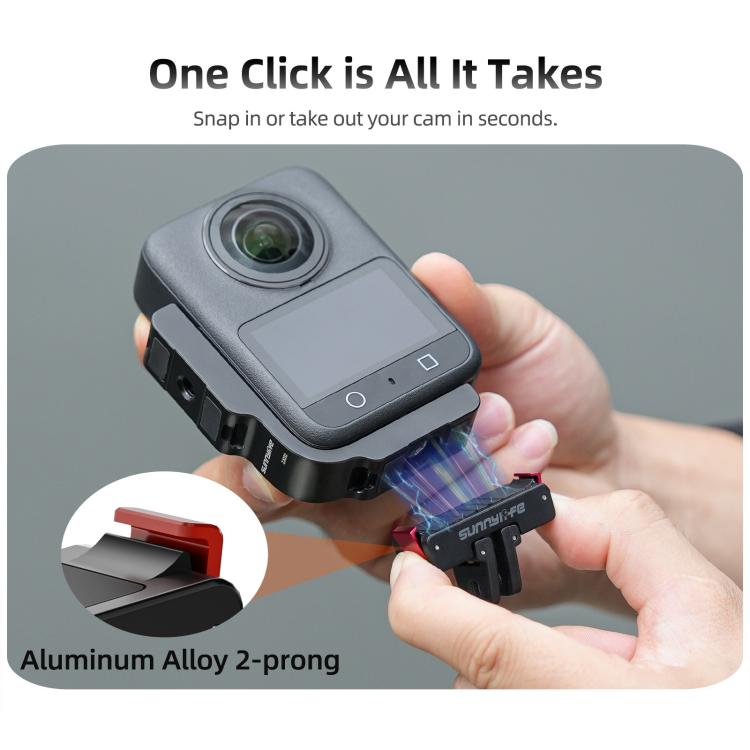 For DJI Osmo 360 Sunnylife Metal L-Type Vertical-Horizontal Mount with Magnetic Adapter Quick Release Mount Adapter Stand (Black) - Mount & Holder by Sunnylife | Online Shopping UK | buy2fix